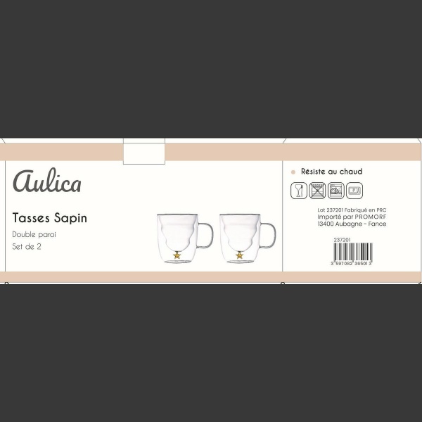 Dubbele wandbekers gouden ster 250 ml - veel 2