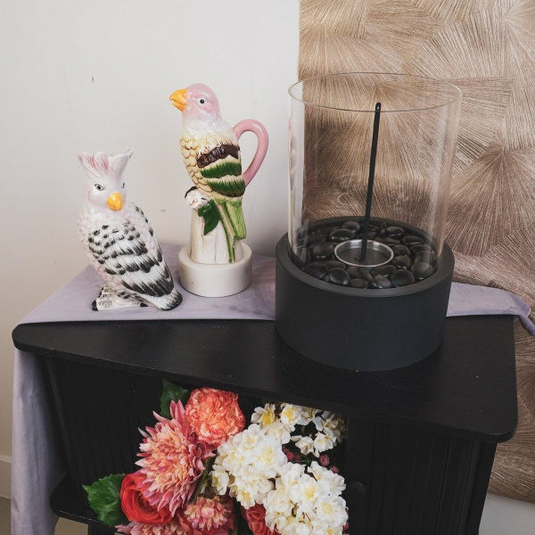 VASE-Cockatoe-Dolomite-roze/ groen-14-x10.5x22cm