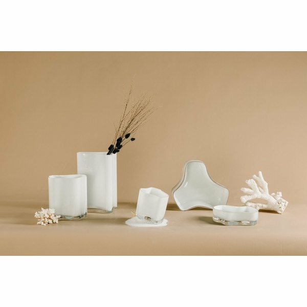 Nieuw modern design grote kom of bord, geïnspireerd op CORAL en Aalto, COR08WH