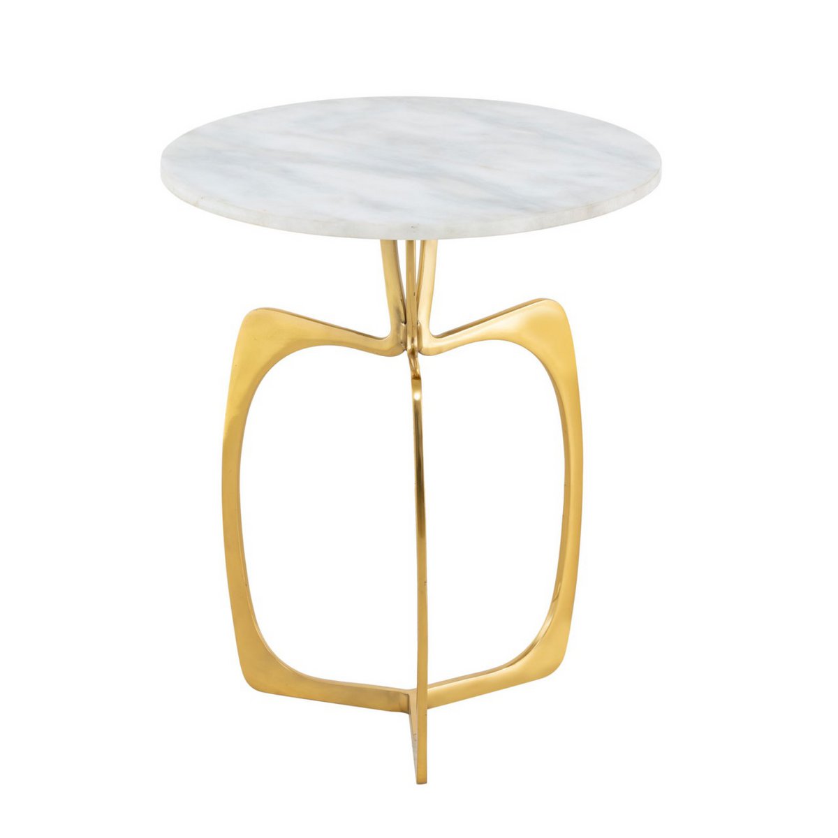 Bijzettafel metaal rond ø 45 x 56 cm siertafel marmer Sohoo frame zilver of goud