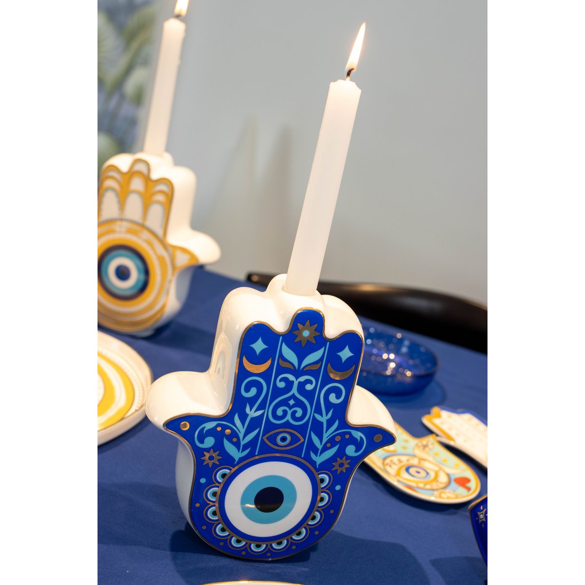 Wentelde blauwe ooggreep 17,5x6.2x20cm