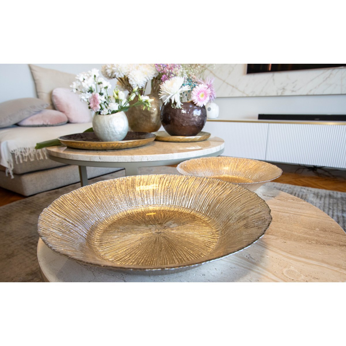 Iriserende moka rond 40x40x7cm