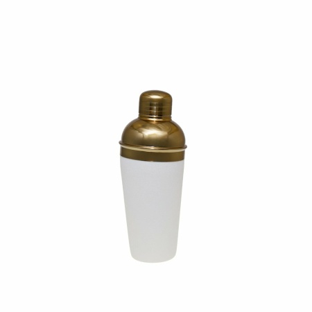 Shaker met ecru en gouden cocktail 8x8x22cm