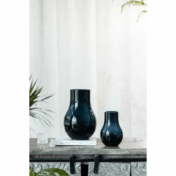 Best verkopende moderne elegante vaas in diepblauw kwaliteitsglas, DAVOS10