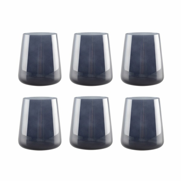 Zwarte waterglazen - veel 6