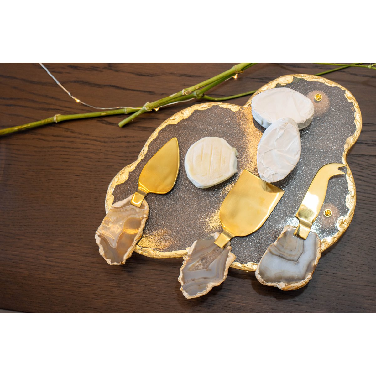 Stone Agate Beige Cheese Service - veel van 3