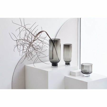 Moderne Luxe koffer van 9MM dik glas, donkergrijs, Sober design, OMAHA 28GR