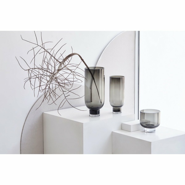Moderne Luxe koffer van 9MM dik glas, donkergrijs, Sober design, OMAHA 28GR