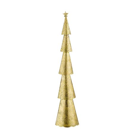 Kerstboom - L19 x B10 x H90 cm - Metaal - Goud