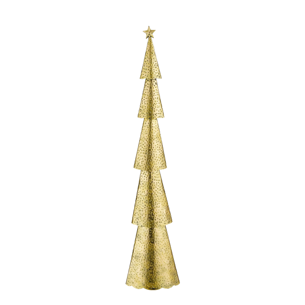 Kerstboom - L19 x B10 x H90 cm - Metaal - Goud