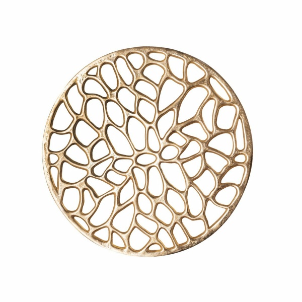 Zij met metalen decoratieve tafel Ø 40 x 46 cm ronde agadir zilver of goud aluminium koraalontwerp