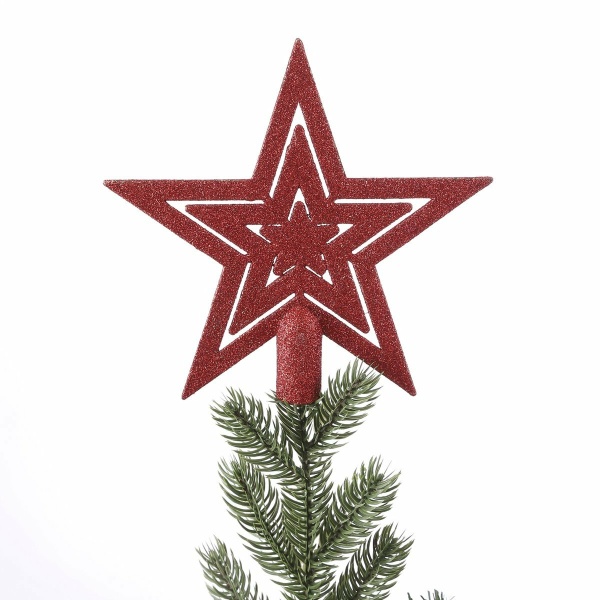 Plastic Kerstballen Set met Piek - 40 Stuks - Ø8 cm - Rood
