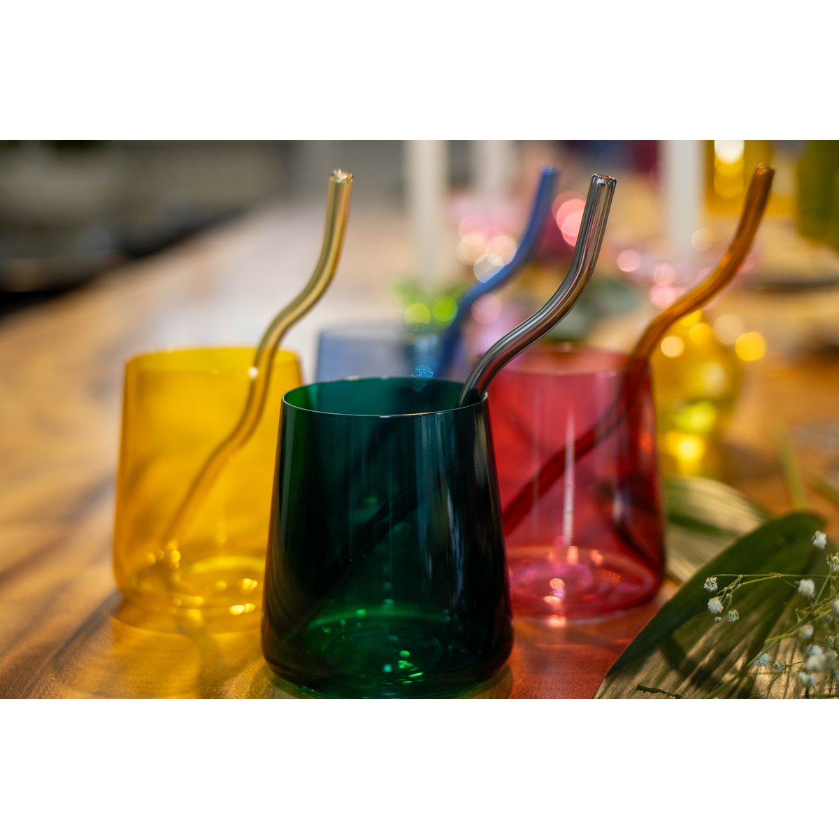 Glazen veelkleurige rietjes - veel van 4