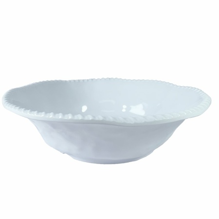 Witte melamine kom touw rand 30,5x30.5x9cm