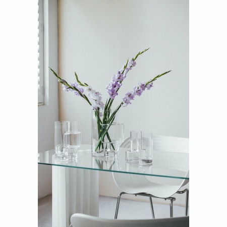 Glazen vaas van top innovatief design met constructivistische touch, FUSION 20 helder glas