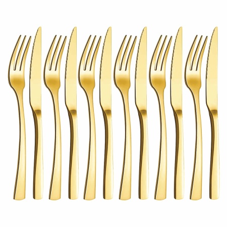 Set van 12 gouden bestek