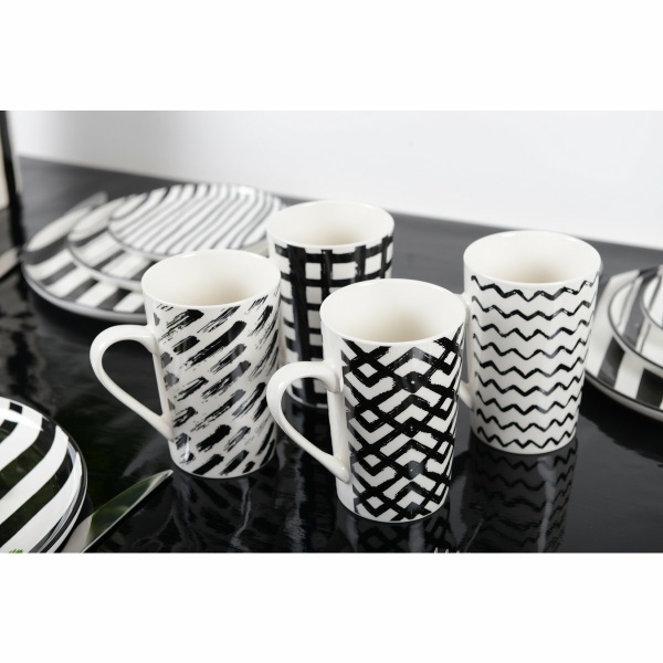 Mokken 450 ml zwart -wit - veel 4