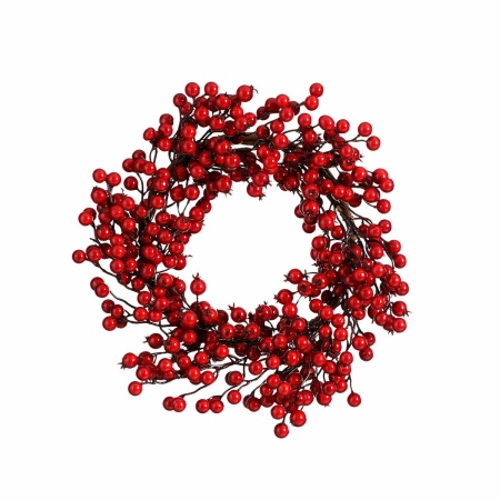Kerstkrans Bessen - Ø40 cm - Foam - Rood