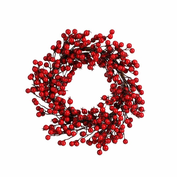 Kerstkrans Bessen - Ø40 cm - Foam - Rood
