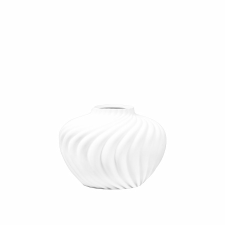 Ronde witte vaas slagroom in polyresine 30x30x22cm