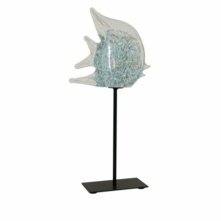 Decoratief blauw glas en transparant metaal
