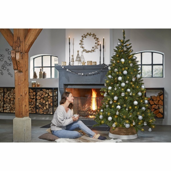 Kerstboomrok - H26 x Ø50 cm - Zeegras - Off White