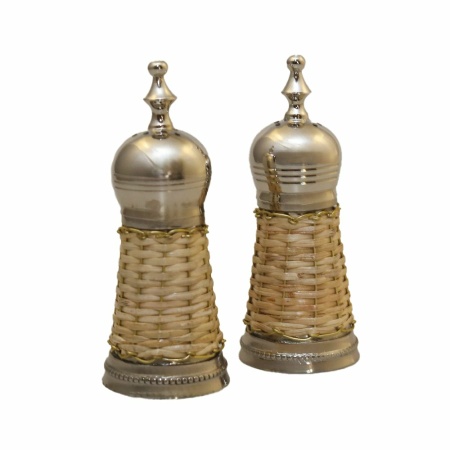 Beige rieten zout en peper
