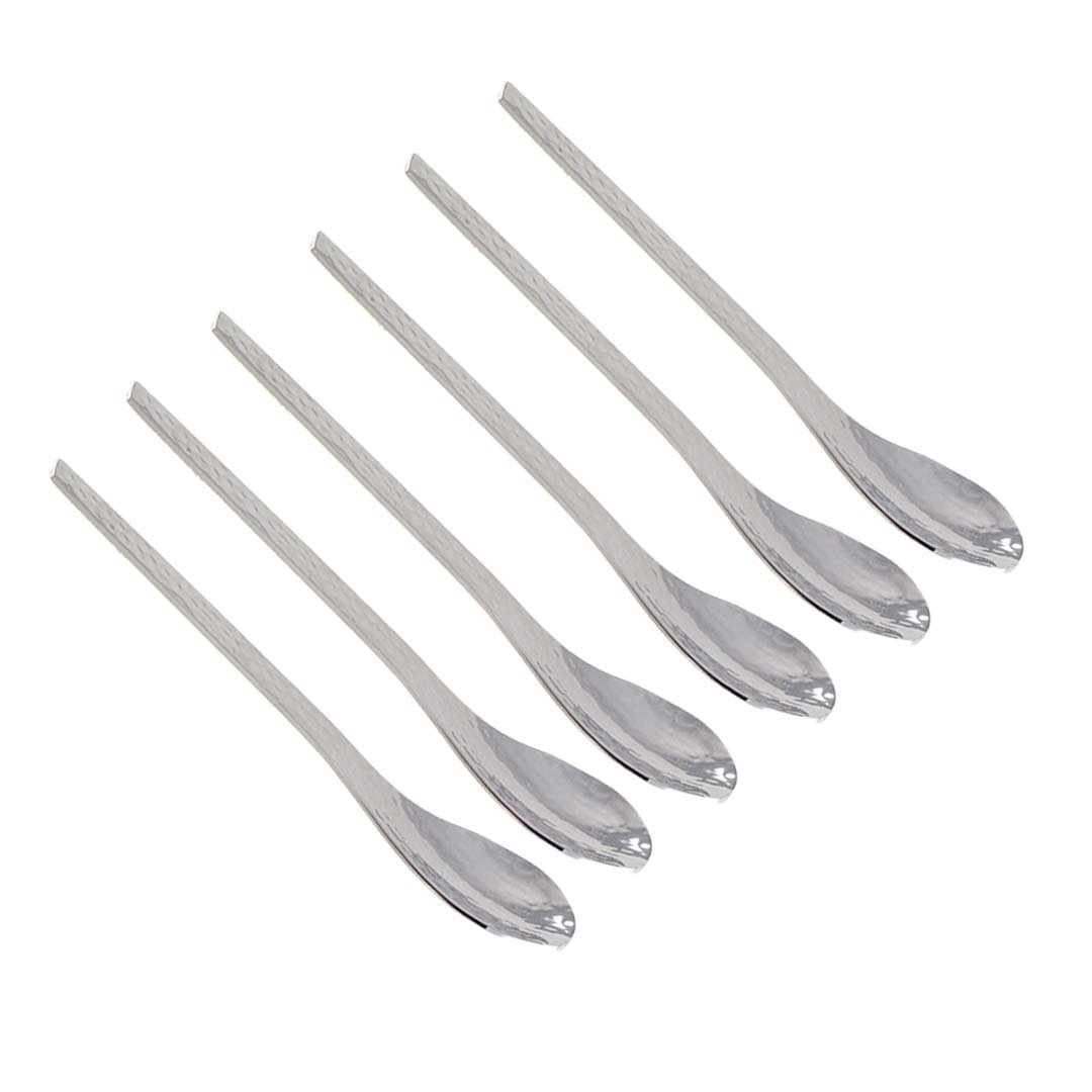 Zilver gehamerd lepels - set van 6