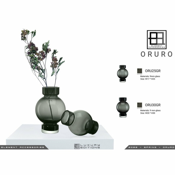 moderne bolvormige luxe vaas ORURO - 9mm dik glas