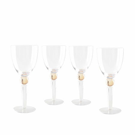 Wijnglazen met gele diamantvoet - veel van 4