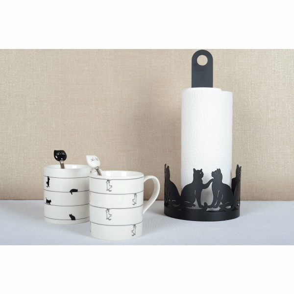 Witte theekopjes met kattenontwerp - set van 2