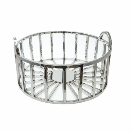 Ronde fruit gesneden in zilver 35x35x18cm