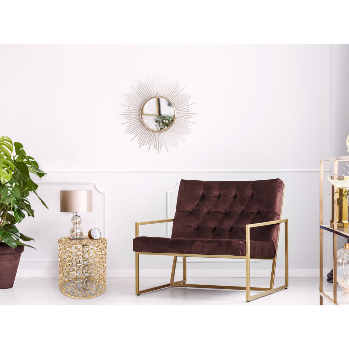 Zij met metalen decoratieve tafel Ø 40 x 46 cm ronde agadir zilver of goud aluminium koraalontwerp