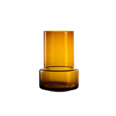 Glazen vaas in retrostijl, modern, stijlvol design, amberkleur, TYLER 12AM