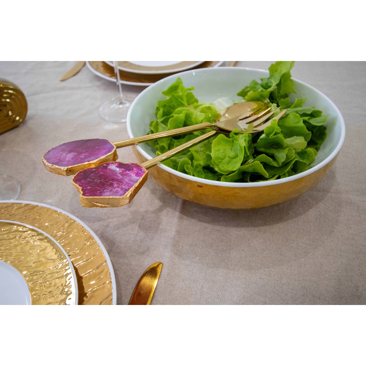 Witte en gouden kom 25 cm