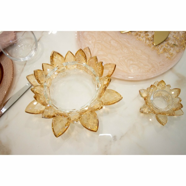 Lotus Amber -knop 11x11x5cm