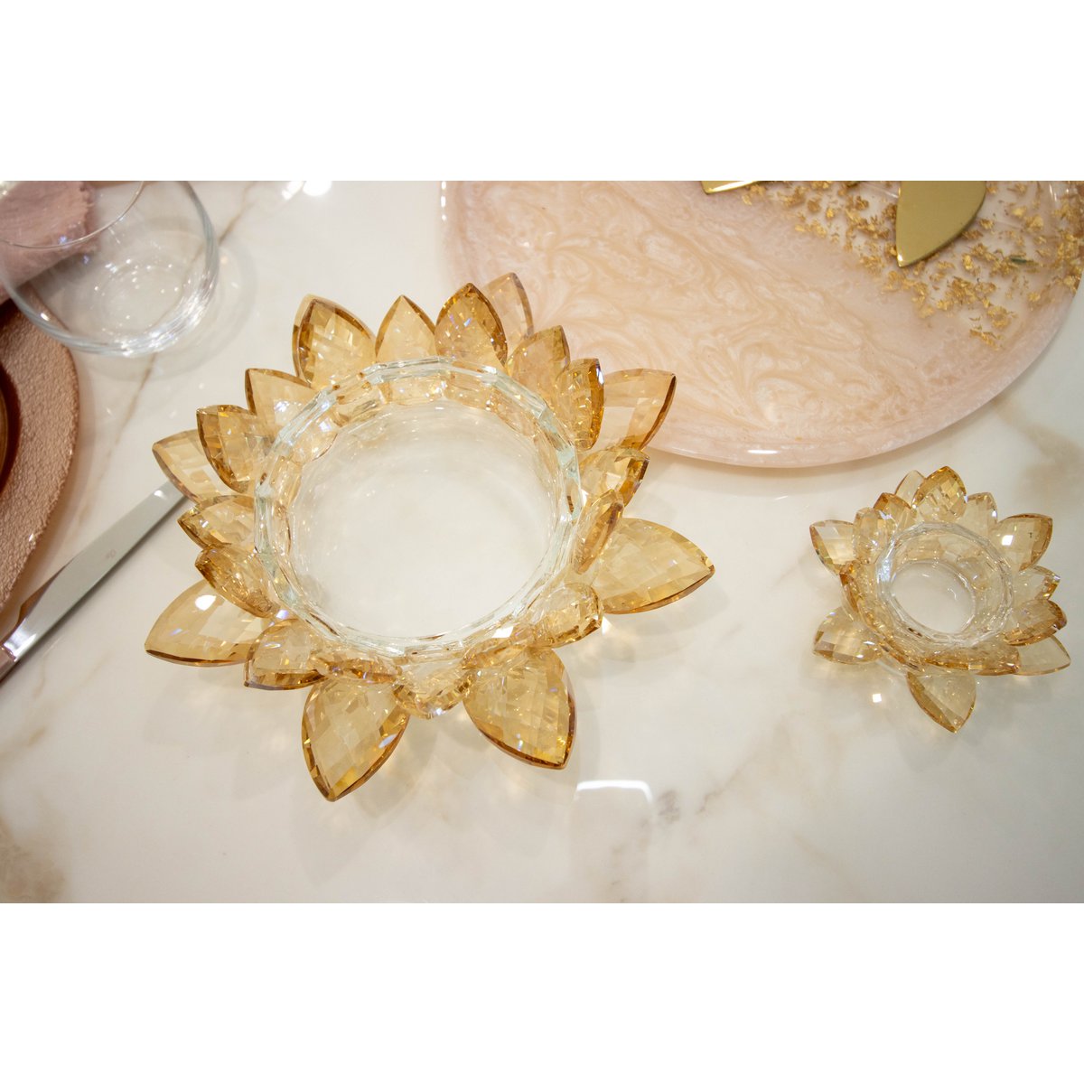 Lotus Amber -knop 11x11x5cm