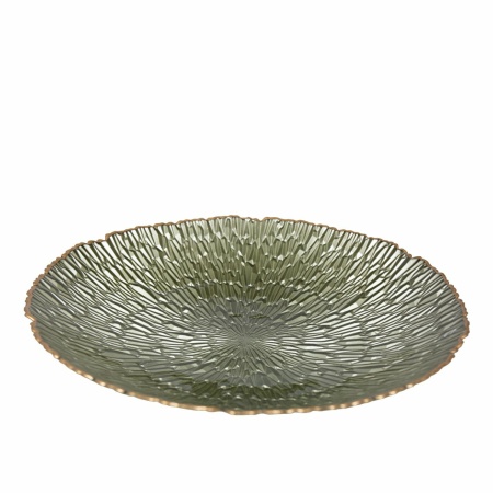 Groen gesneden met gouden rand 40,5 cm