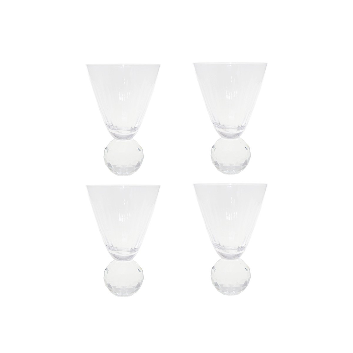 Wijnglazen met diamantvoet - veel van 4