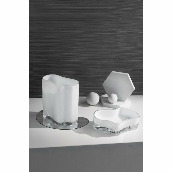 Nieuw modern design grote kom of bord, geïnspireerd op CORAL en Aalto, COR08WH