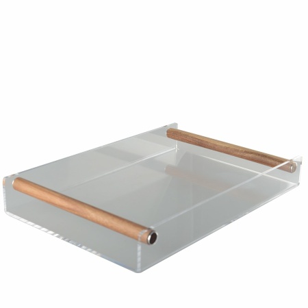 Acrylvak met houten handgrepen