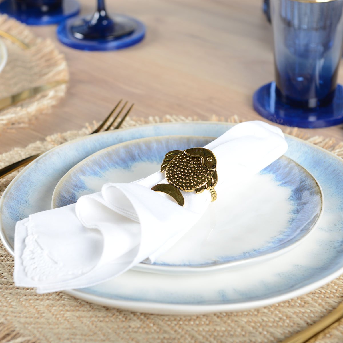 Lichtblauwe dessertplaat 20 cm