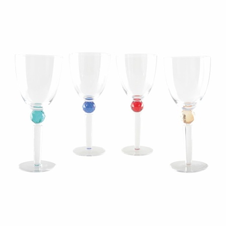Wijnglazen met ronde diamantvoet 4 kleuren - veel van 4