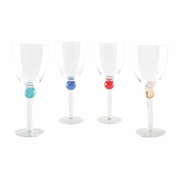 Wijnglazen met ronde diamantvoet 4 kleuren - veel van 4