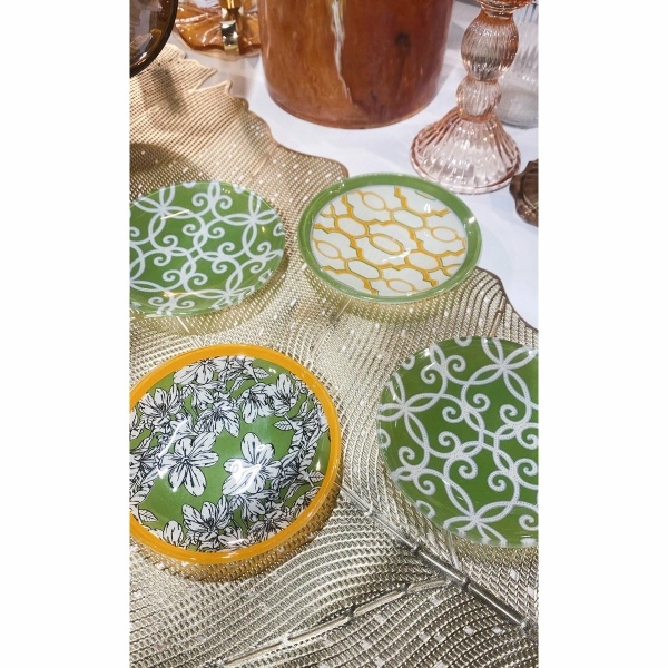 Groene en oranje bekers - veel van 4