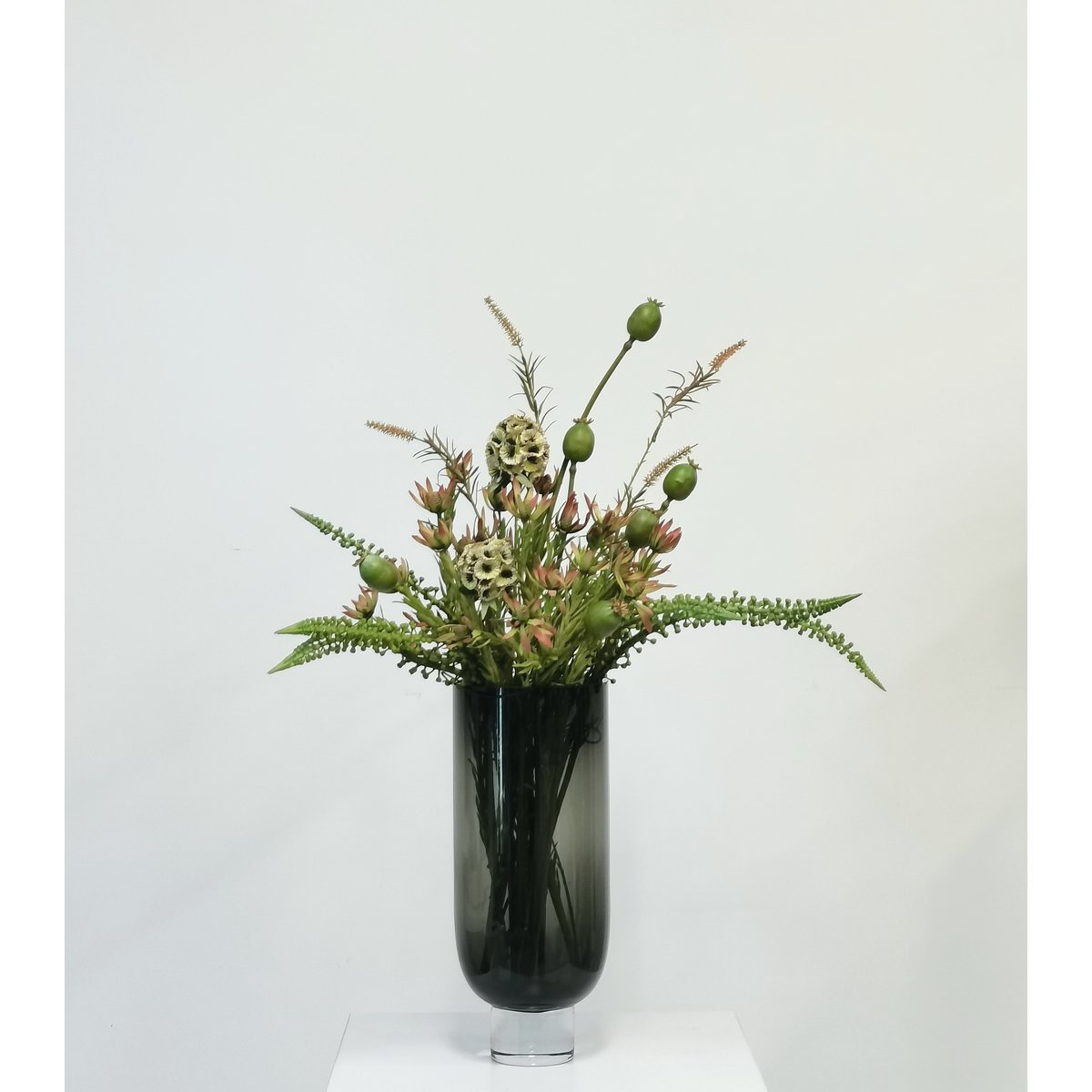 Moderne Luxe koffer van 9MM dik glas, donkergrijs, Sober design, OMAHA 28GR