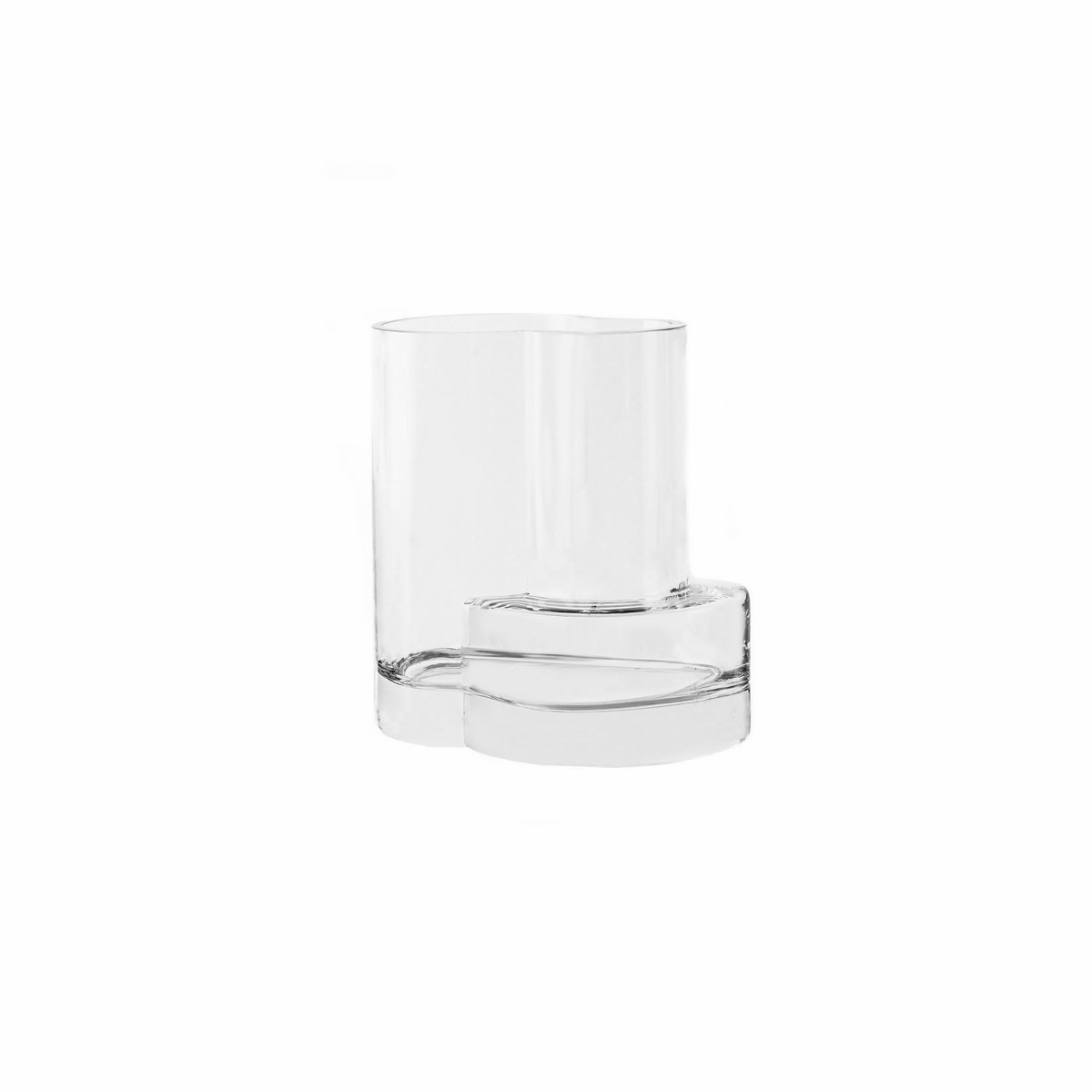 Glazen vaas van top innovatief design met constructivistische touch, FUSION 20 helder glas