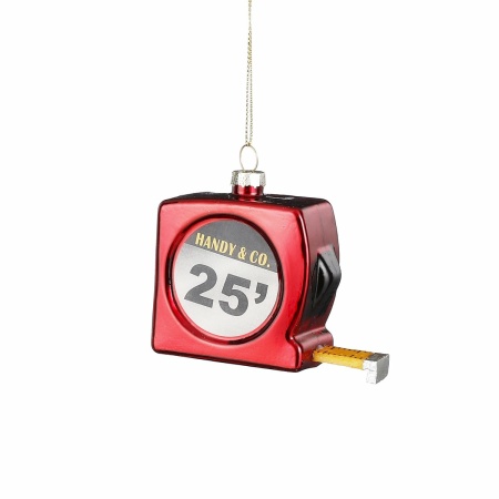 Kerst Ornament Rolmaat - L9 x B4 x H7 cm - Rood