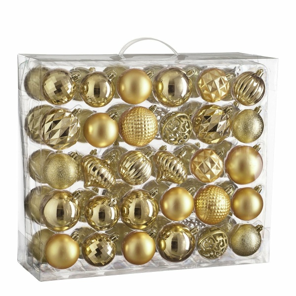 Kerstballen Set - 60 Stuks - Ø7 cm - Onbreekbaar - Goud