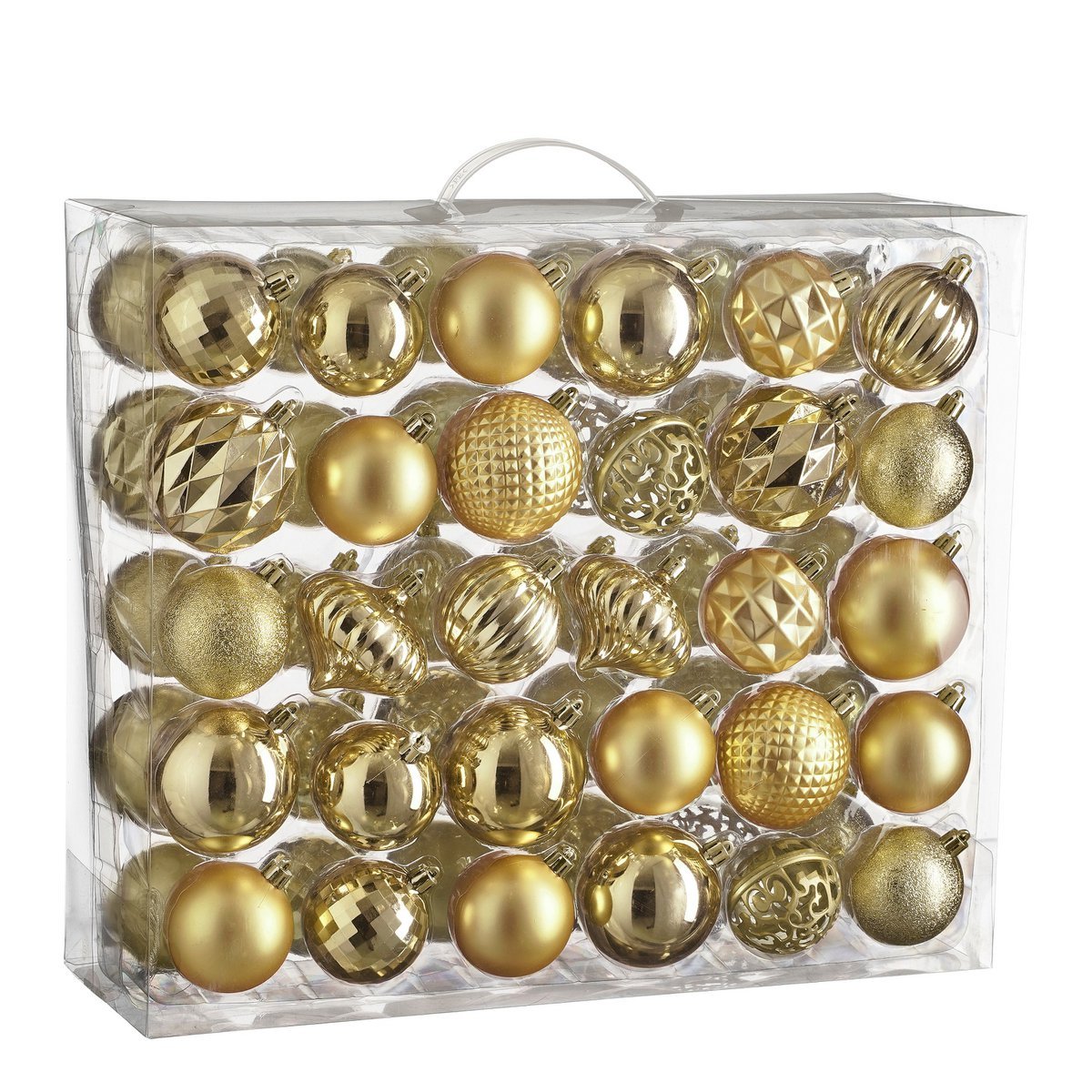 Kerstballen Set - 60 Stuks - Ø7 cm - Onbreekbaar - Goud